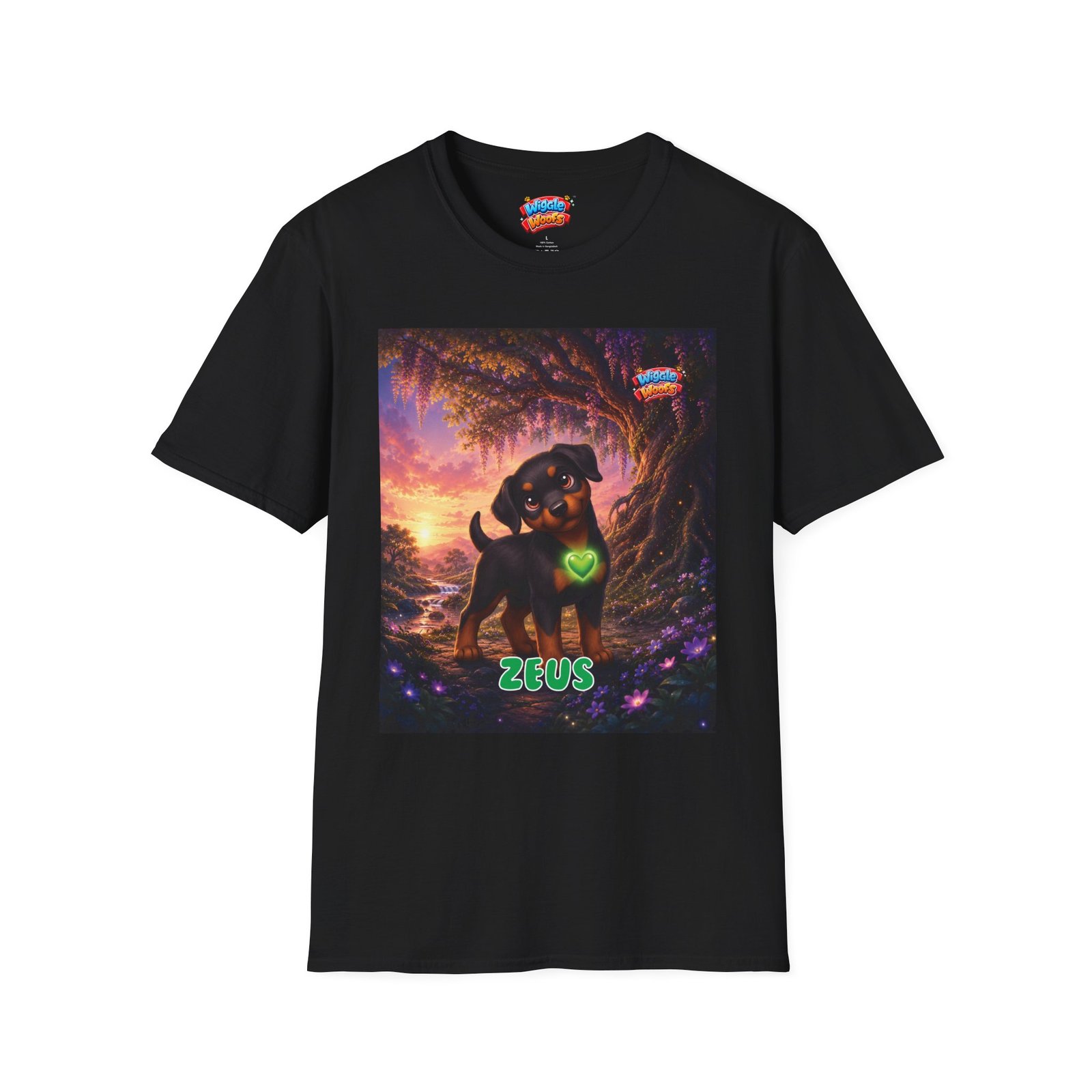 Zeus Wiggle Woofs™ Unisex Softstyle T-Shirt - Image 7