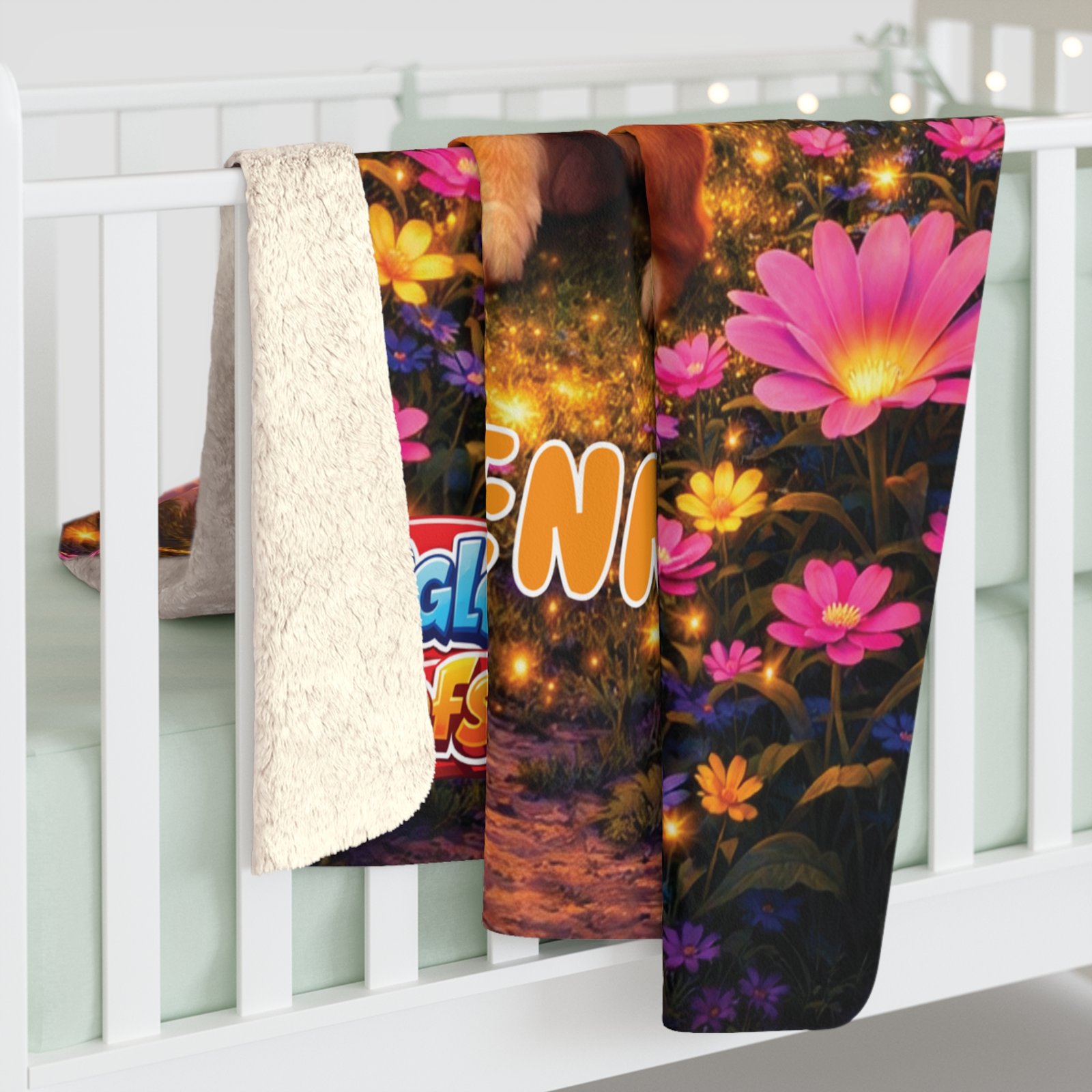 'Penny' Wiggle Woofs™ Sherpa Fleece Blanket - Image 4