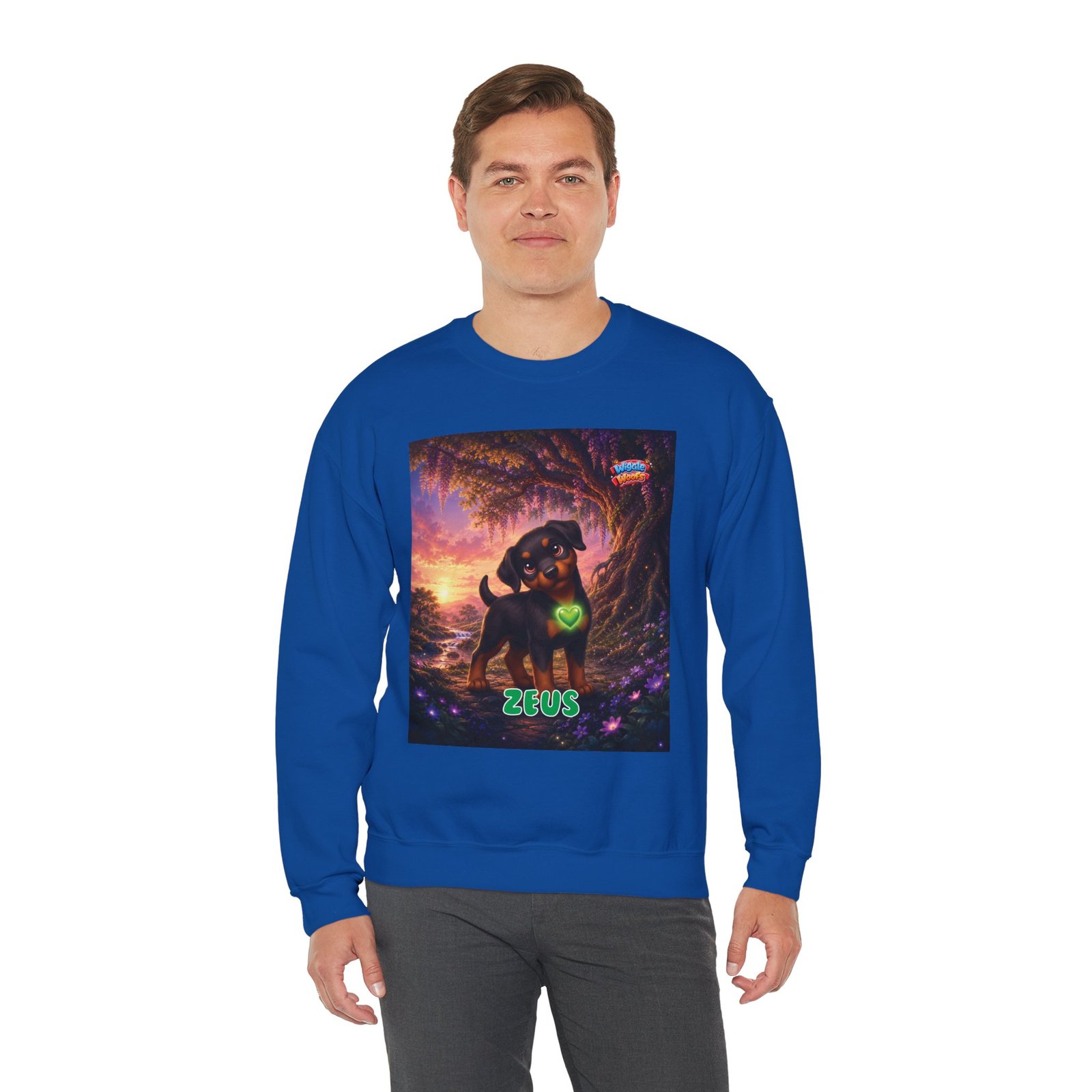 Zeus Wiggle Woofs™ Unisex Heavy Blend™ Crewneck Sweatshirt - Image 11