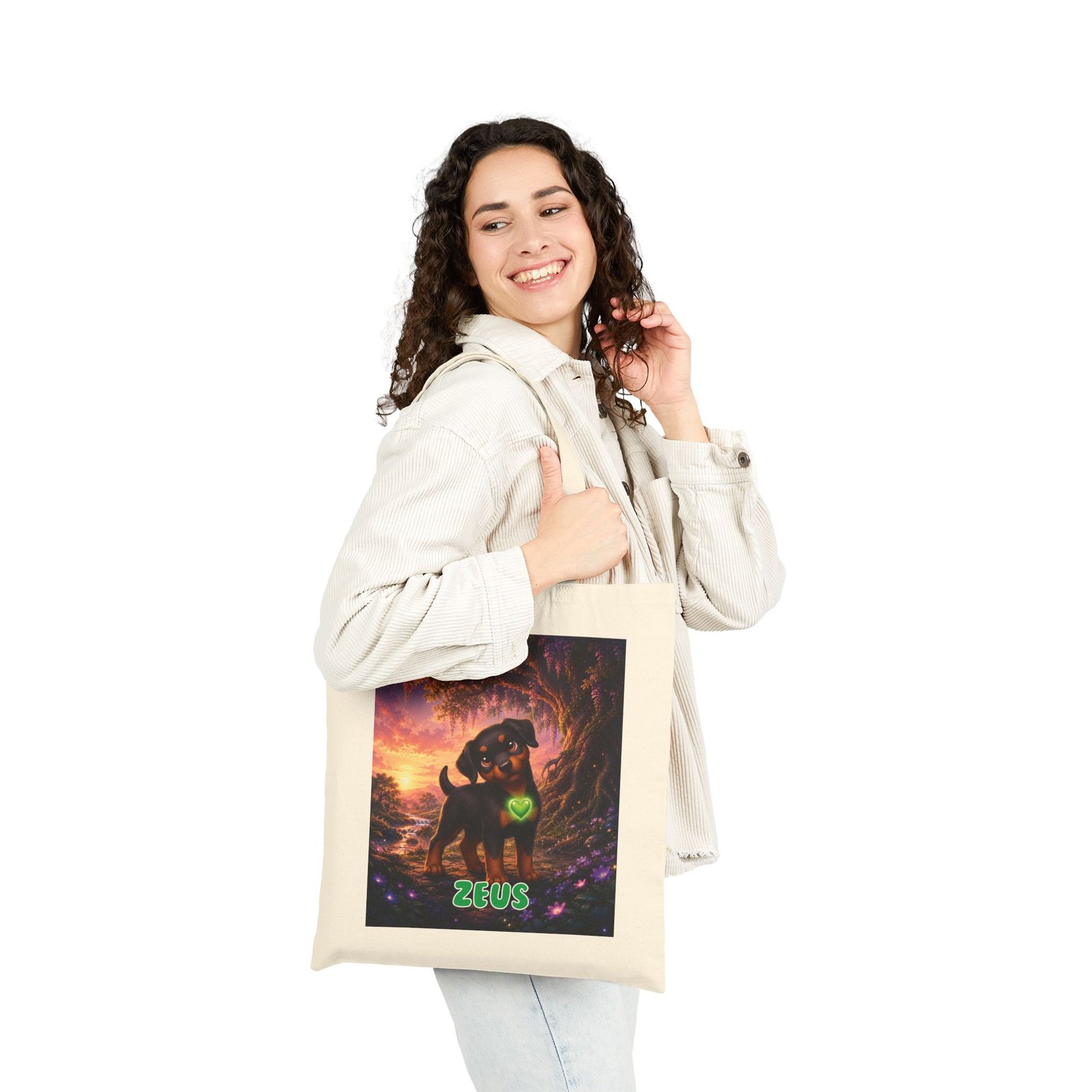 Zeus Wiggle Woofs™ Cotton Canvas Tote Bag - Image 7