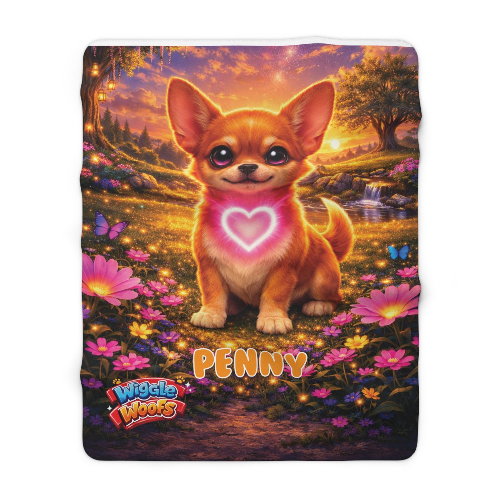 'Penny' Wiggle Woofs™ Sherpa Fleece Blanket - Image 5