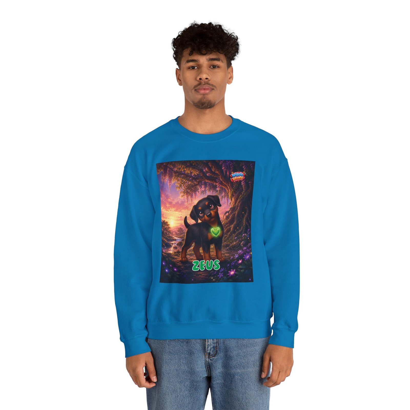 Zeus Wiggle Woofs™ Unisex Heavy Blend™ Crewneck Sweatshirt - Image 10