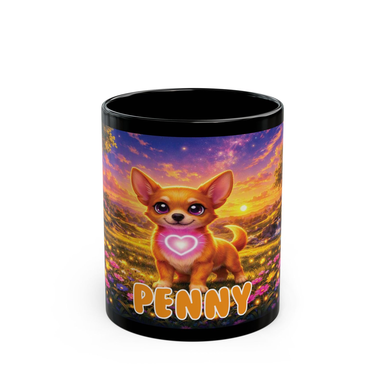'Penny' Wiggle Woofs™ Black Mug (11oz, 15oz)