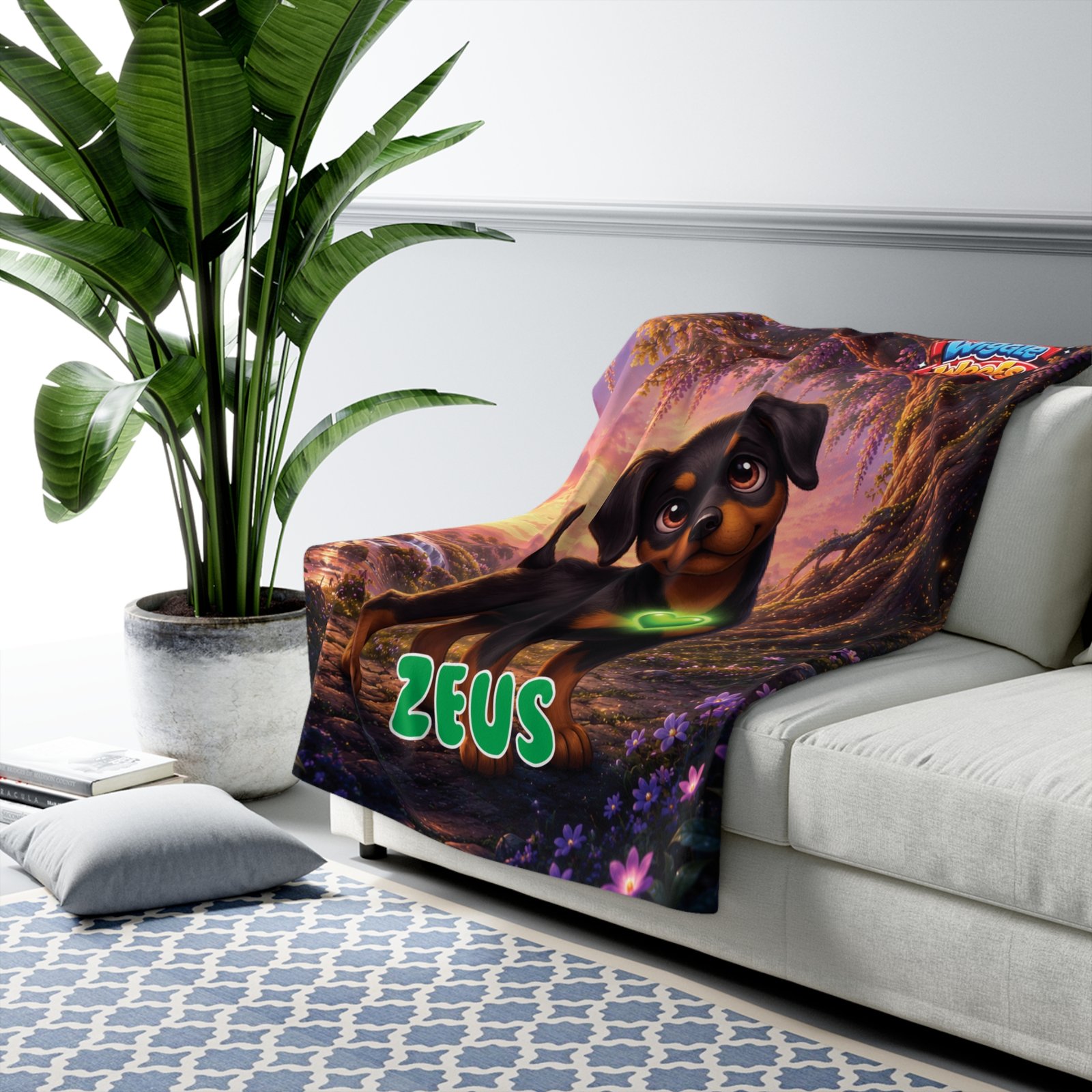 Zeus Wiggle Woofs™ Sherpa Fleece Blanket - Image 3