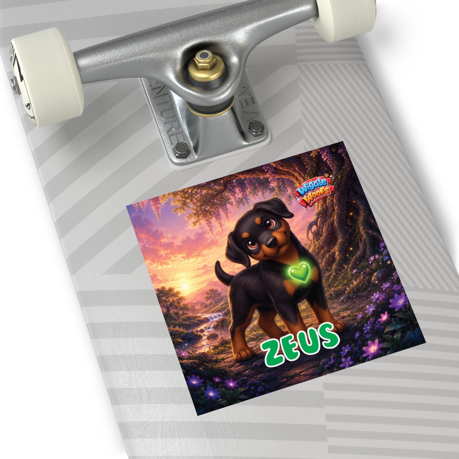 Zeus Wiggle Woofs™ Square Vinyl Stickers - Image 6