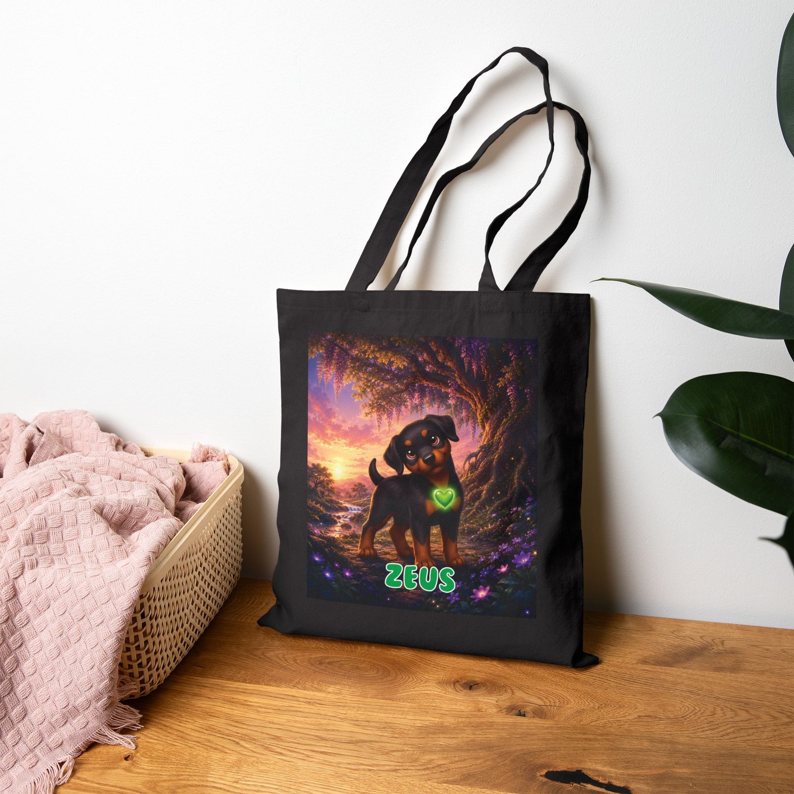 Zeus Wiggle Woofs™ Cotton Canvas Tote Bag - Image 19