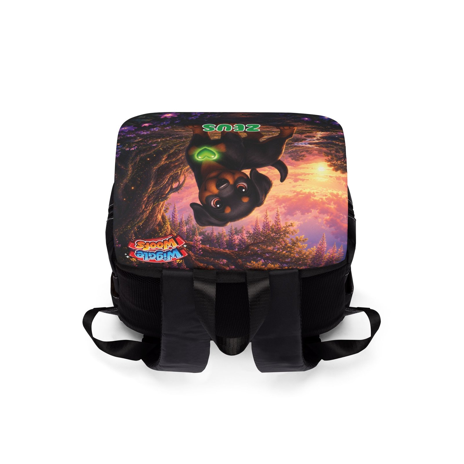Zeus Wiggle Woofs™ Unisex Casual Shoulder Backpack - Image 4