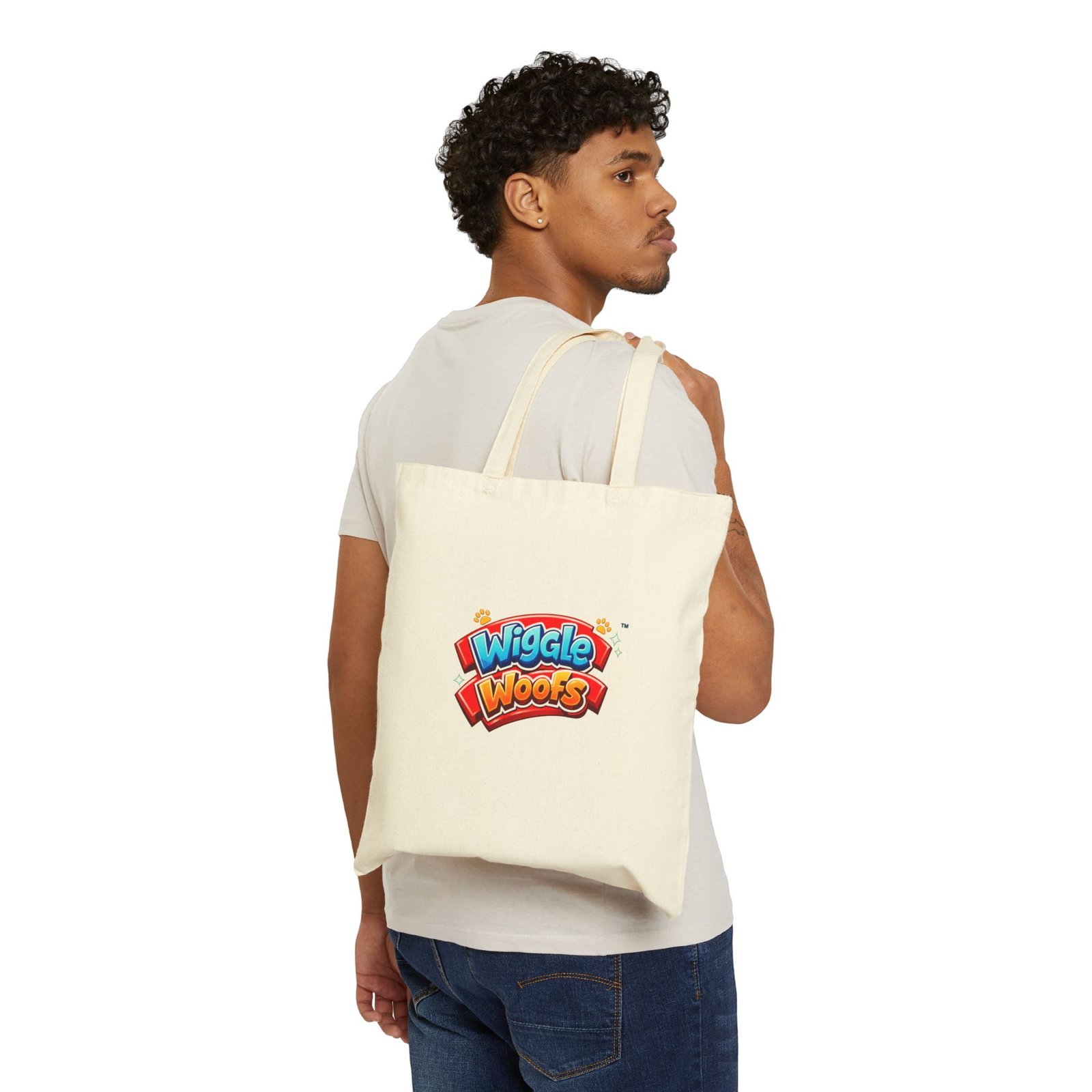 Zeus Wiggle Woofs™ Cotton Canvas Tote Bag - Image 5