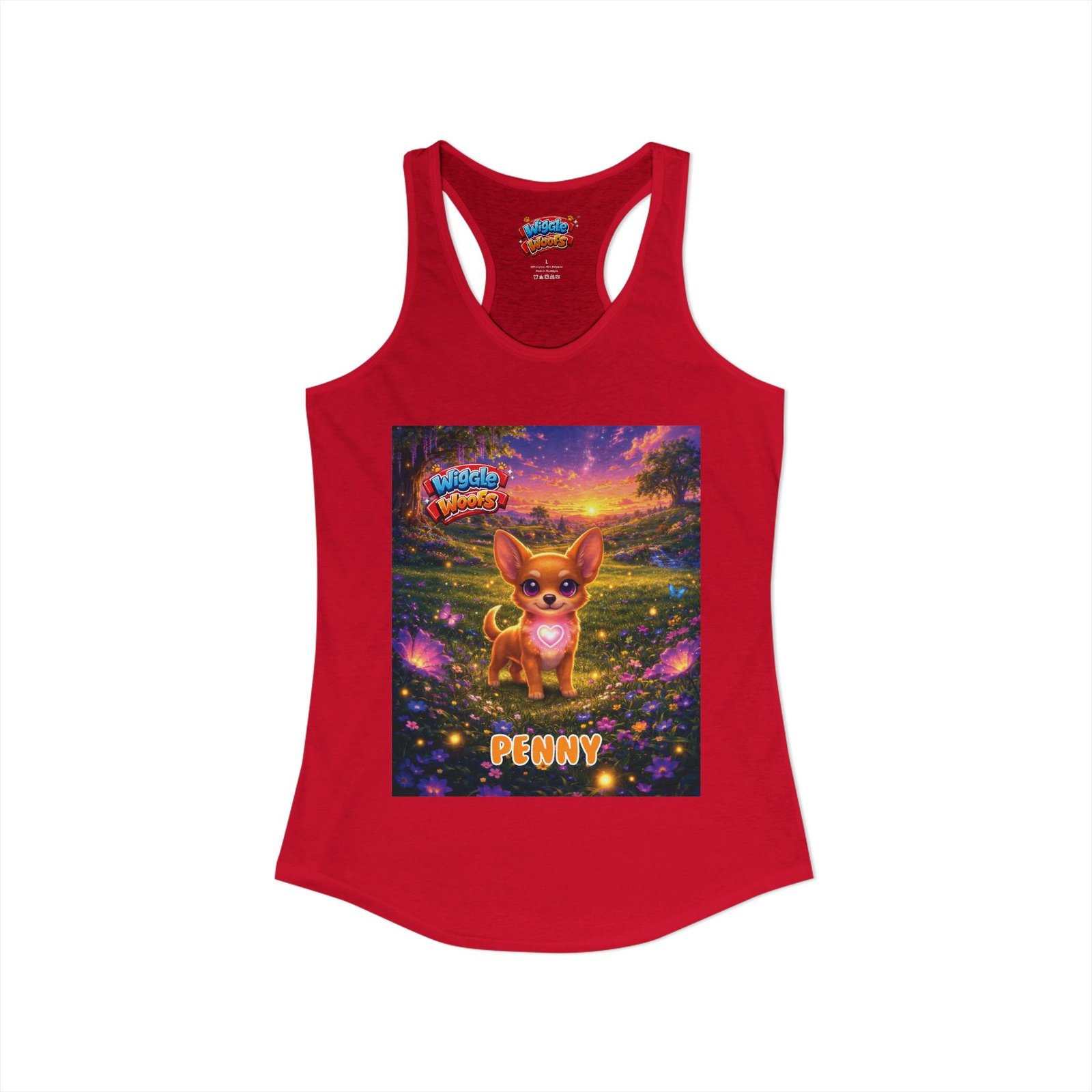 'Penny' Wiggle Woofs™ Women's Ideal Racerback Tank - Image 38