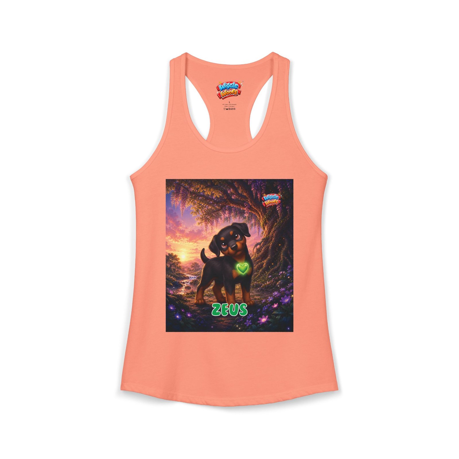 Zeus Wiggle Woofs™ Women's Ideal Racerback Tank - Image 4