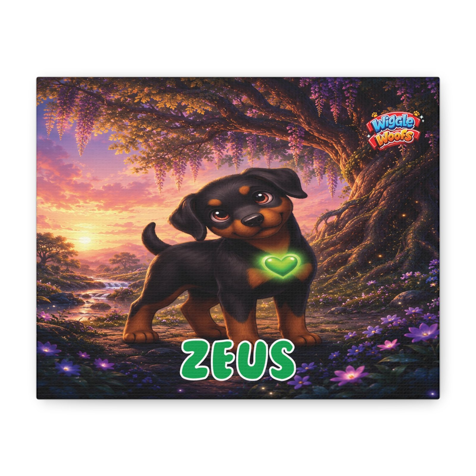 Zeus Wiggle Woofs™ Matte Canvas, Stretched, 1.25"