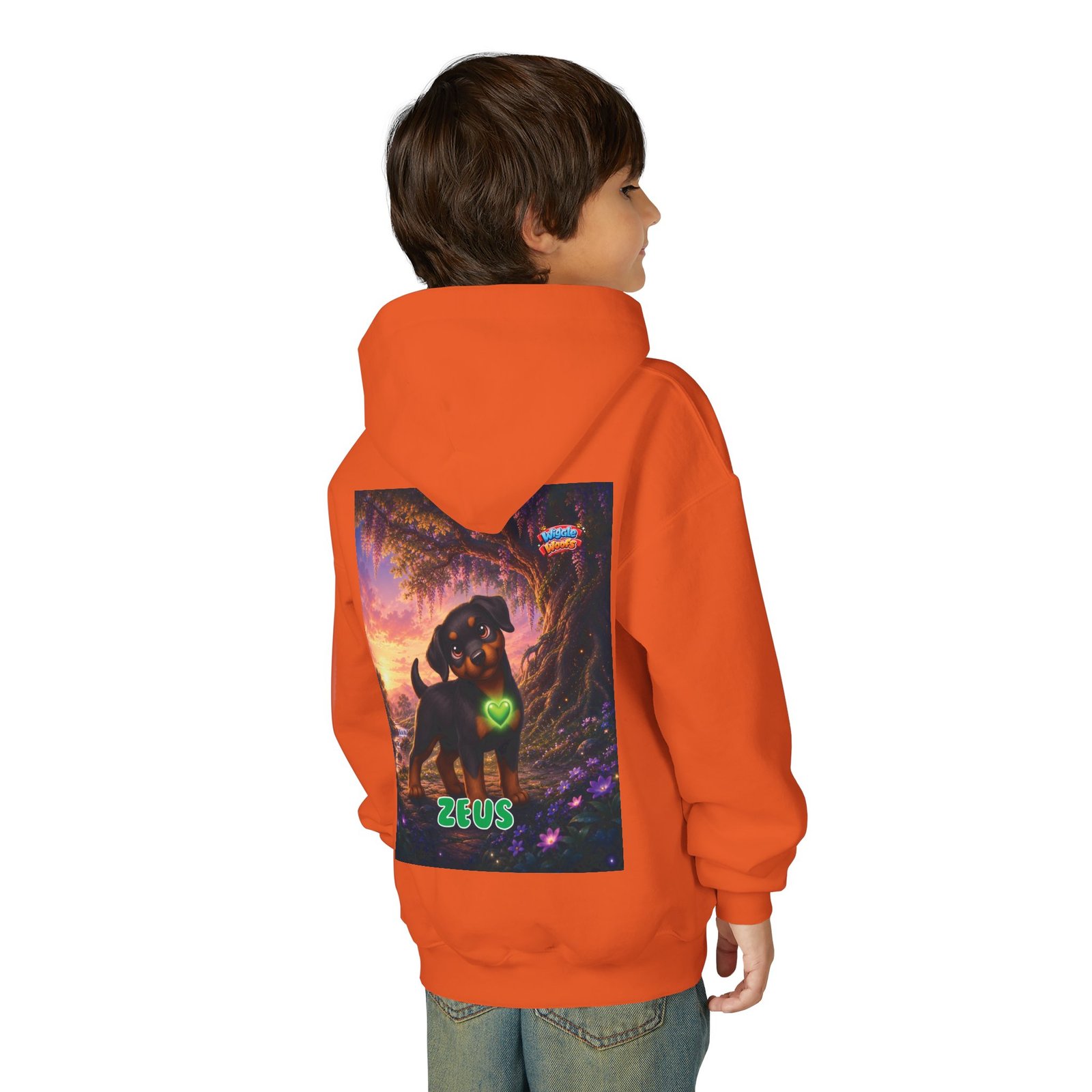 Zeus Wiggle Woofs™ Youth Heavy Blend Hooded Sweatshirt - Image 7