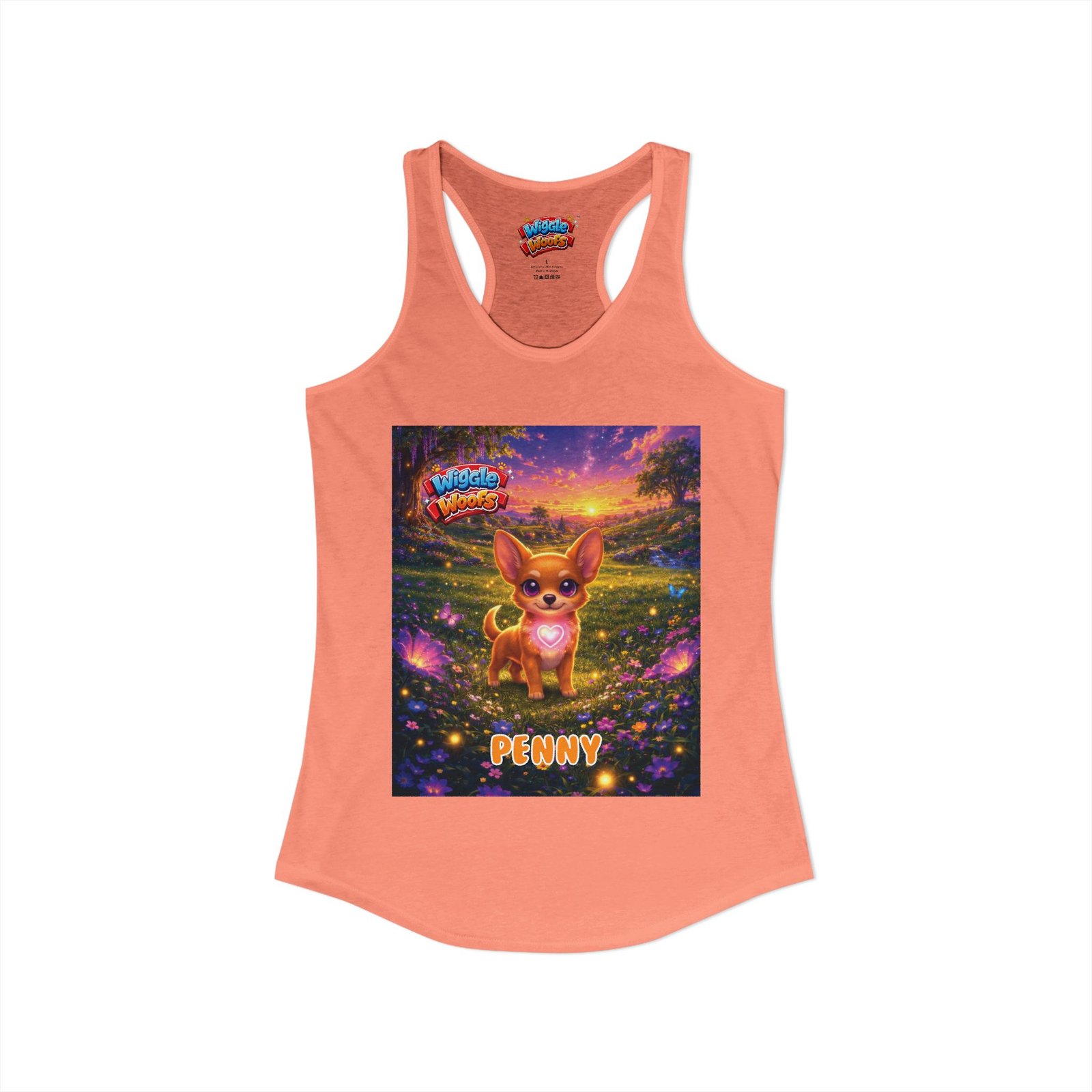 'Penny' Wiggle Woofs™ Women's Ideal Racerback Tank - Image 42
