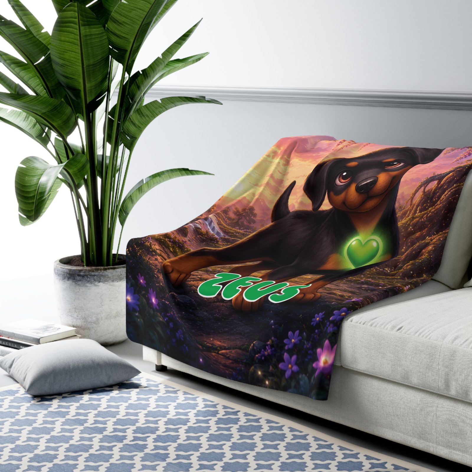 Zeus Wiggle Woofs™ Sherpa Fleece Blanket - Image 7