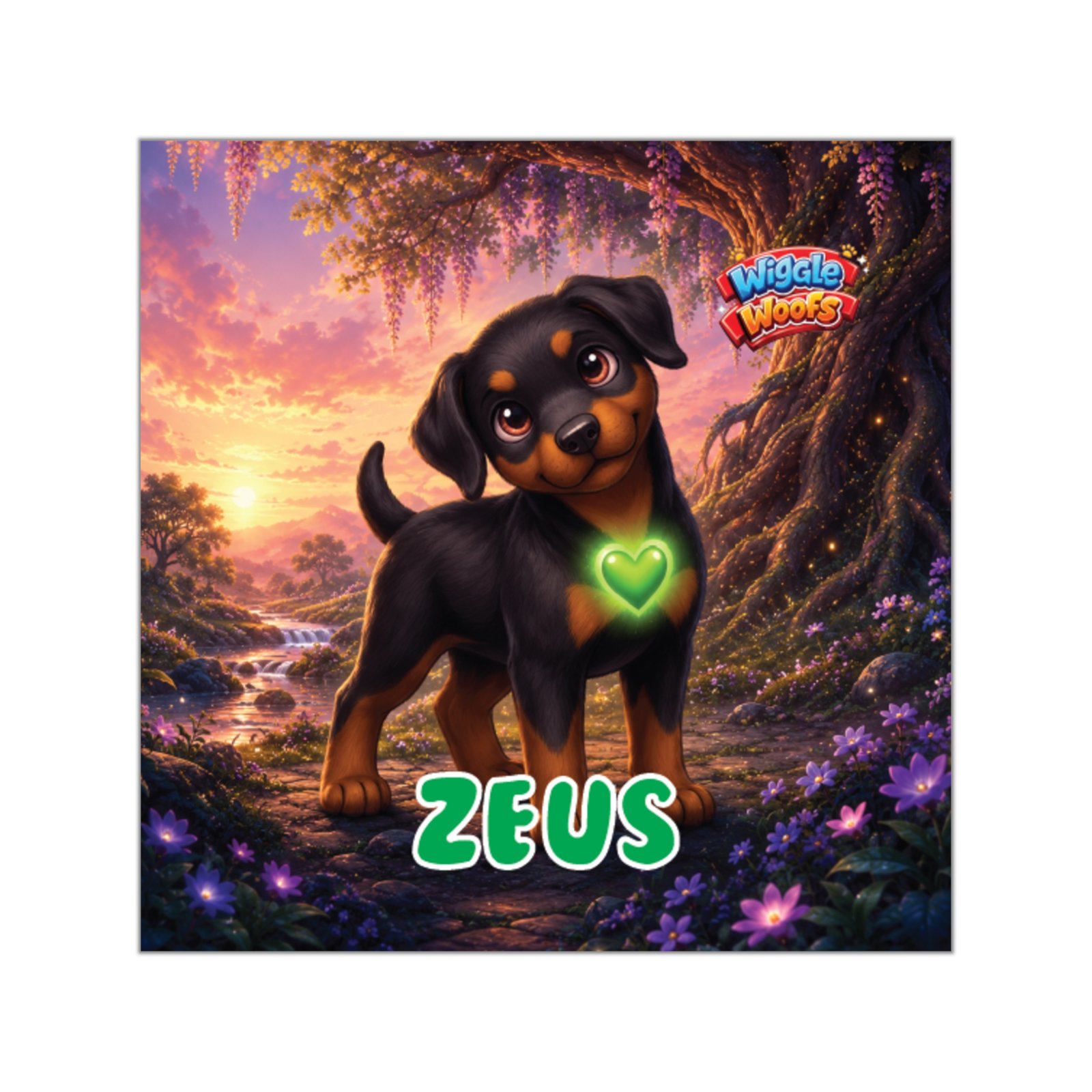 Zeus Wiggle Woofs™ Square Vinyl Stickers - Image 5