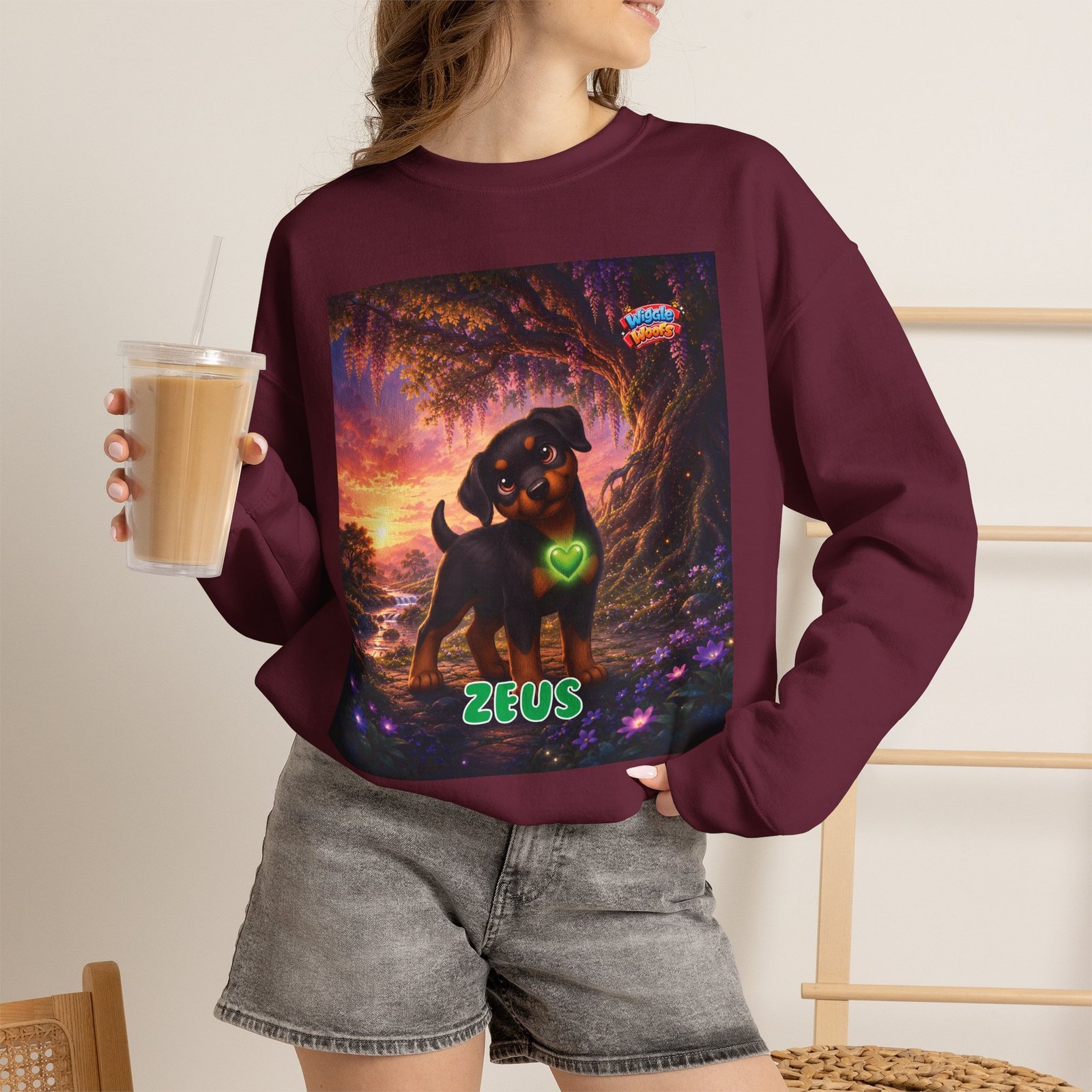 Zeus Wiggle Woofs™ Unisex Heavy Blend™ Crewneck Sweatshirt - Image 8