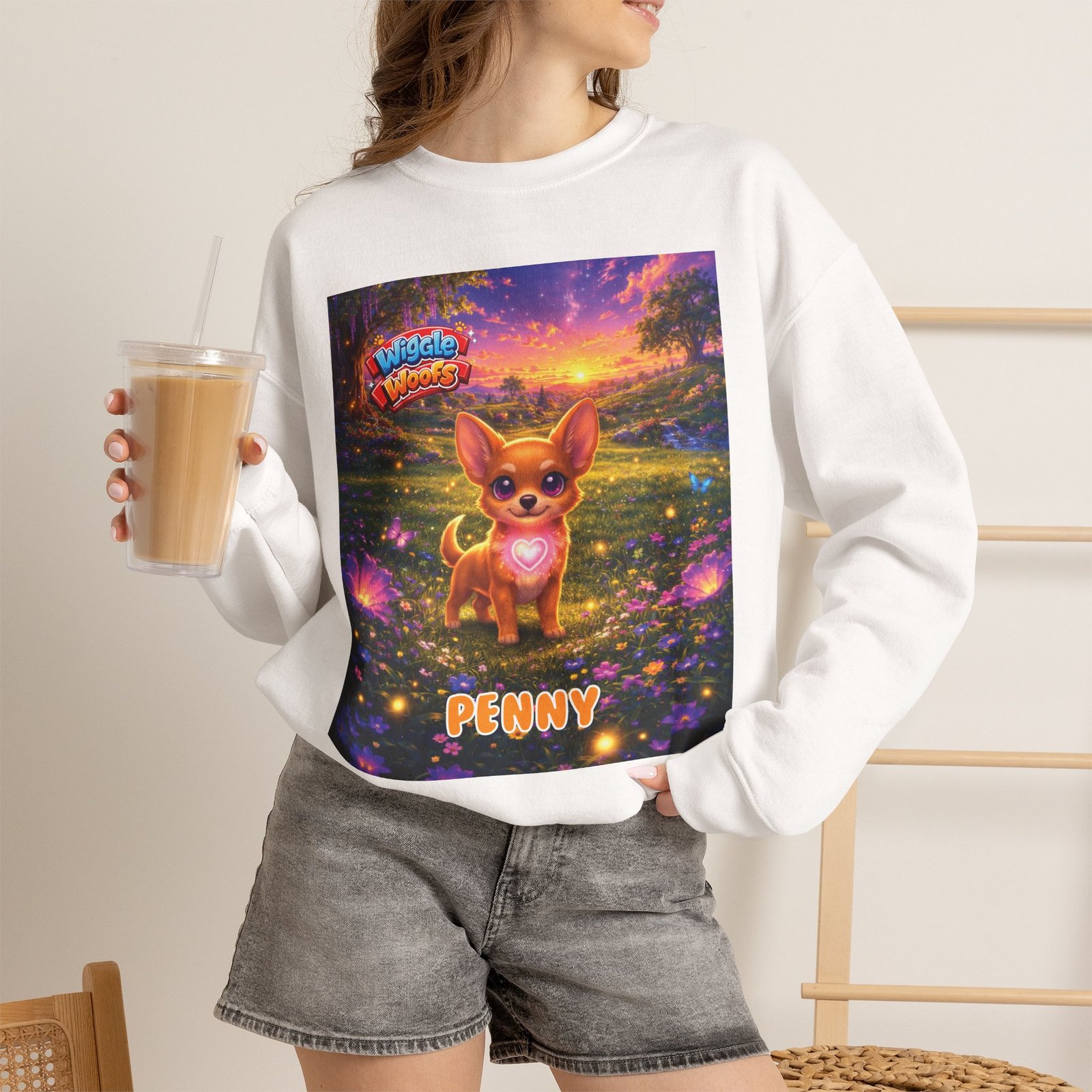 'Penny' Wiggle Woofs™ Unisex Heavy Blend™ Crewneck Sweatshirt - Image 5