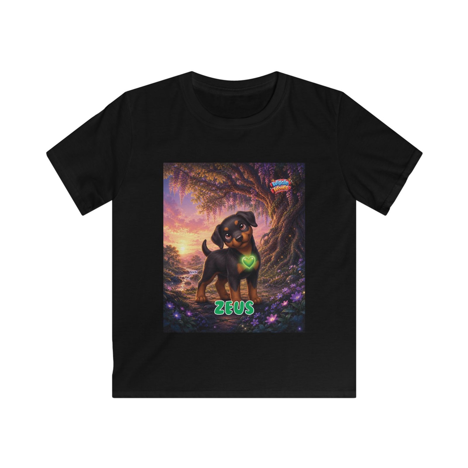 Zeus Wiggle Woofs™ Kids Softstyle Tee - Image 4