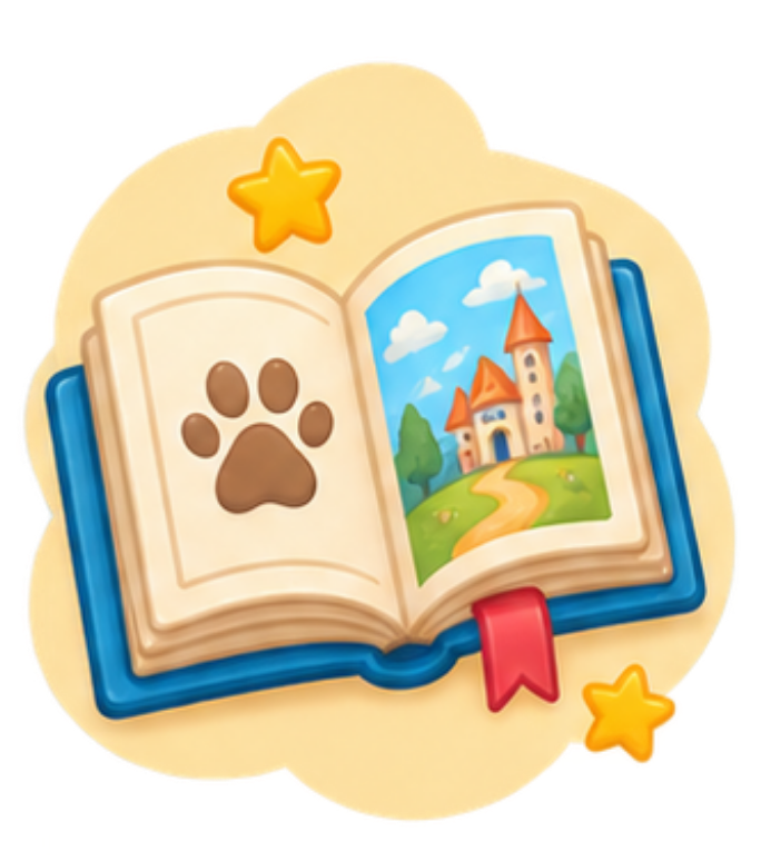 Storybook icon representing magical pet stories