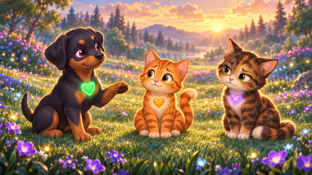 Zeus confidently presents hopeful Tigger while Reese studies him with a skeptical instructor’s expression.